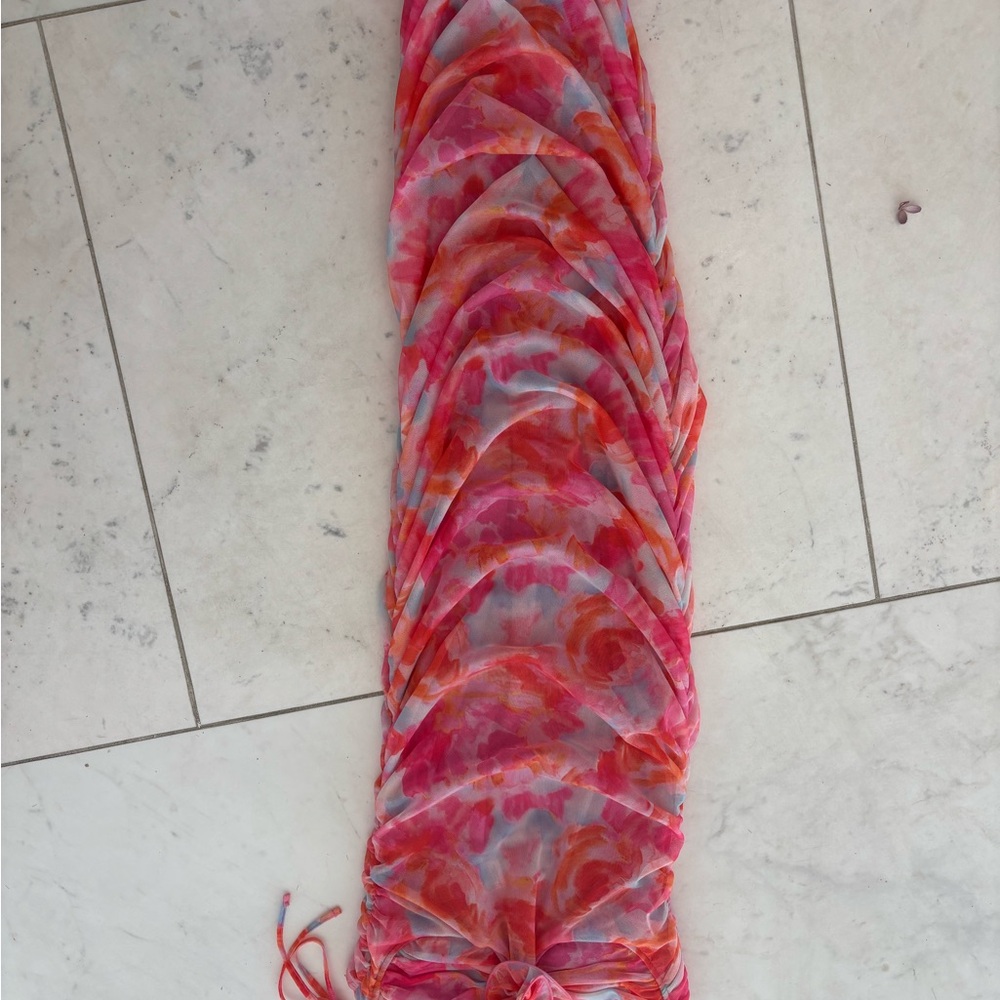 Zara Pink and Orange Patterned Skirt